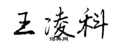曾慶福王凌科行書個性簽名怎么寫