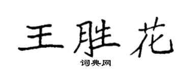 袁強王勝花楷書個性簽名怎么寫