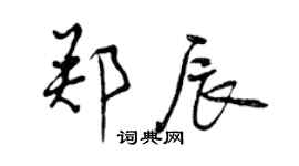 曾慶福鄭辰行書個性簽名怎么寫