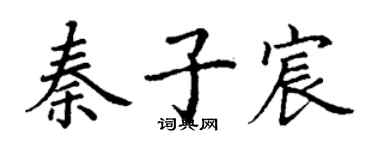 丁謙秦子宸楷書個性簽名怎么寫