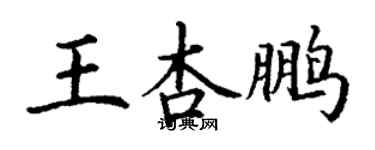 丁謙王杏鵬楷書個性簽名怎么寫