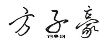 駱恆光方子豪行書個性簽名怎么寫