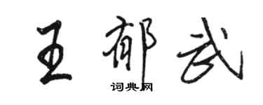 駱恆光王郁武行書個性簽名怎么寫