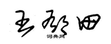 朱錫榮王郁田草書個性簽名怎么寫