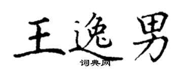 丁謙王逸男楷書個性簽名怎么寫