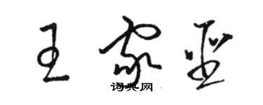 駱恆光王家聖草書個性簽名怎么寫