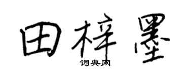 王正良田梓墨行書個性簽名怎么寫