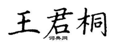 丁謙王君桐楷書個性簽名怎么寫