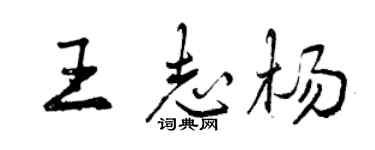 曾慶福王志楊行書個性簽名怎么寫
