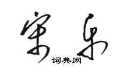 駱恆光宋樂草書個性簽名怎么寫