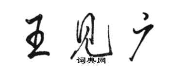 駱恆光王見廣行書個性簽名怎么寫