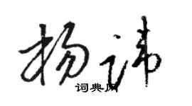 駱恆光楊諱草書個性簽名怎么寫