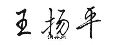駱恆光王揚平行書個性簽名怎么寫