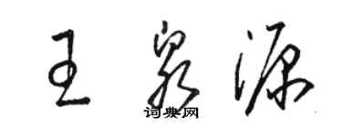 駱恆光王泉源草書個性簽名怎么寫