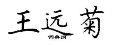 丁謙王遠菊楷書個性簽名怎么寫