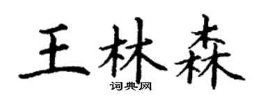 丁謙王林森楷書個性簽名怎么寫