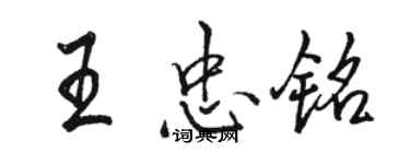 駱恆光王忠銘行書個性簽名怎么寫