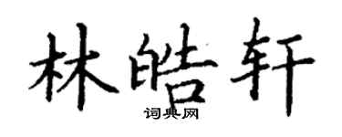 丁謙林皓軒楷書個性簽名怎么寫