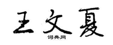 曾慶福王文夏行書個性簽名怎么寫