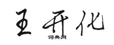 駱恆光王開化行書個性簽名怎么寫