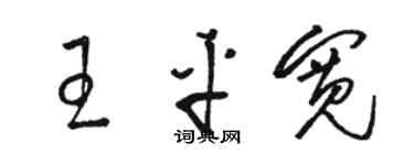 駱恆光王平寬草書個性簽名怎么寫