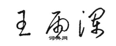 駱恆光王雨瀾草書個性簽名怎么寫