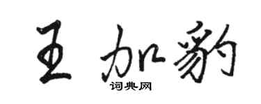 駱恆光王加豹行書個性簽名怎么寫