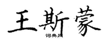 丁謙王斯蒙楷書個性簽名怎么寫