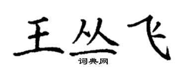 丁謙王叢飛楷書個性簽名怎么寫