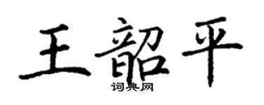 丁謙王韶平楷書個性簽名怎么寫