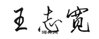 駱恆光王志寬行書個性簽名怎么寫