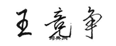 駱恆光王競爭行書個性簽名怎么寫