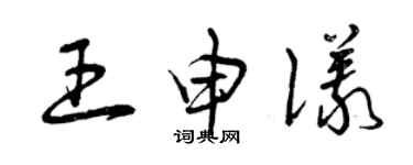 曾慶福王申儀草書個性簽名怎么寫