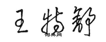 駱恆光王特舒草書個性簽名怎么寫