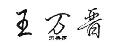 駱恆光王萬晉行書個性簽名怎么寫