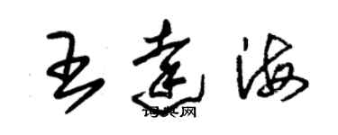 朱錫榮王達海草書個性簽名怎么寫