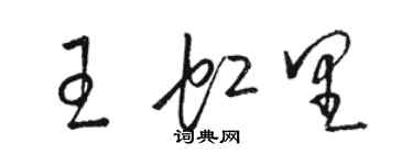 駱恆光王虹里草書個性簽名怎么寫