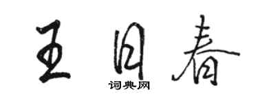 駱恆光王日春行書個性簽名怎么寫