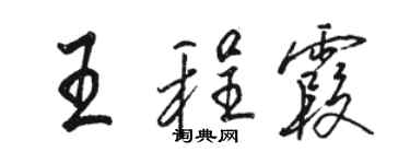 駱恆光王程霞行書個性簽名怎么寫