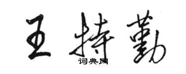駱恆光王特勤行書個性簽名怎么寫