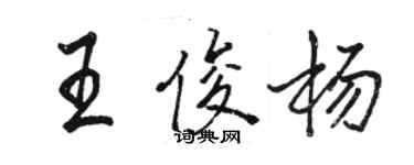 駱恆光王俊楊行書個性簽名怎么寫