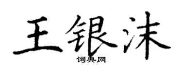 丁謙王銀沫楷書個性簽名怎么寫
