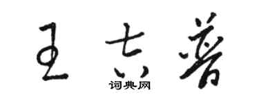駱恆光王吉普草書個性簽名怎么寫
