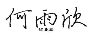 駱恆光何雨欣行書個性簽名怎么寫