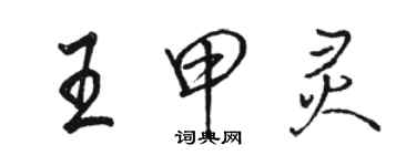 駱恆光王甲靈行書個性簽名怎么寫