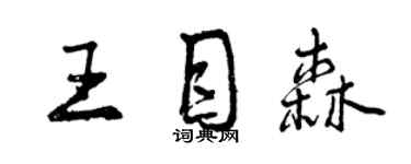 曾慶福王目森行書個性簽名怎么寫