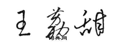 駱恆光王荔甜草書個性簽名怎么寫