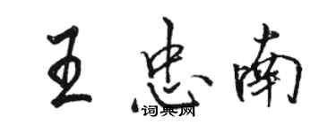 駱恆光王忠南行書個性簽名怎么寫