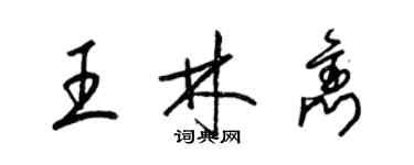 梁錦英王林雋草書個性簽名怎么寫