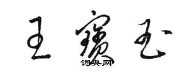 駱恆光王寶玉草書個性簽名怎么寫